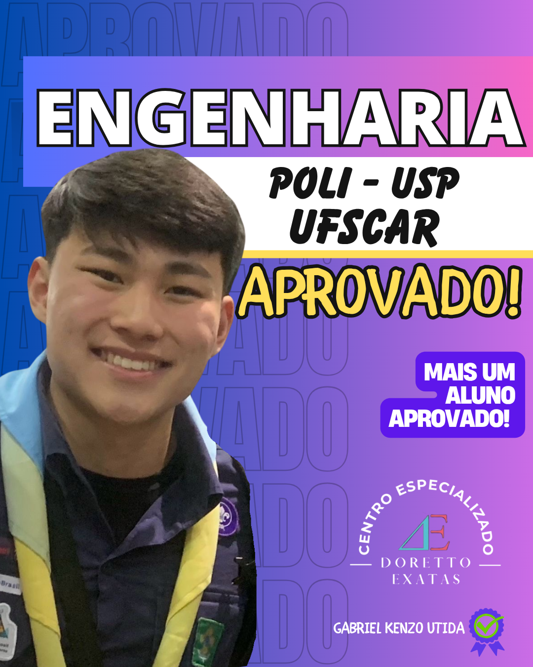Depoimento ou aprovação Doretto Exatas