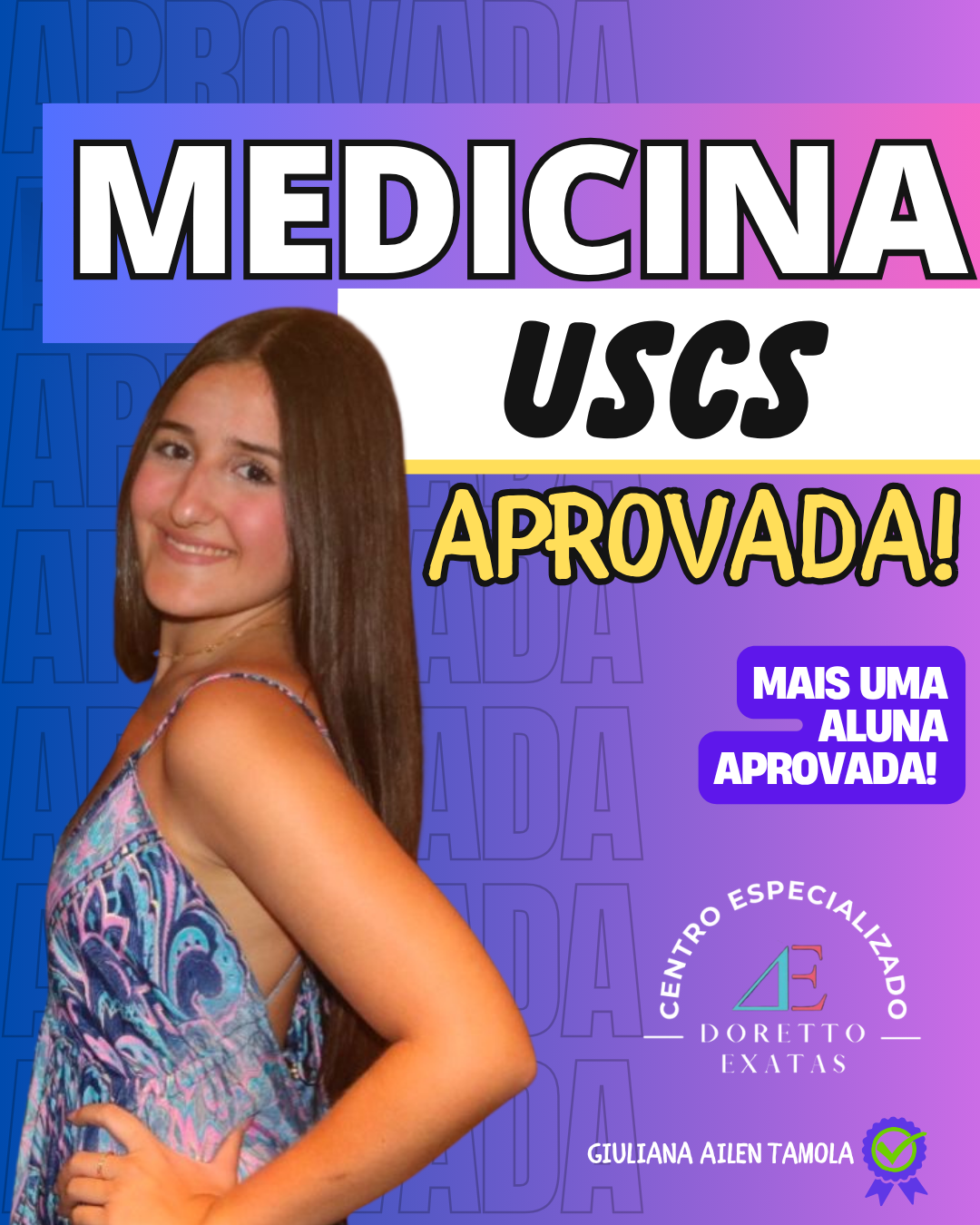 Depoimento ou aprovação Doretto Exatas