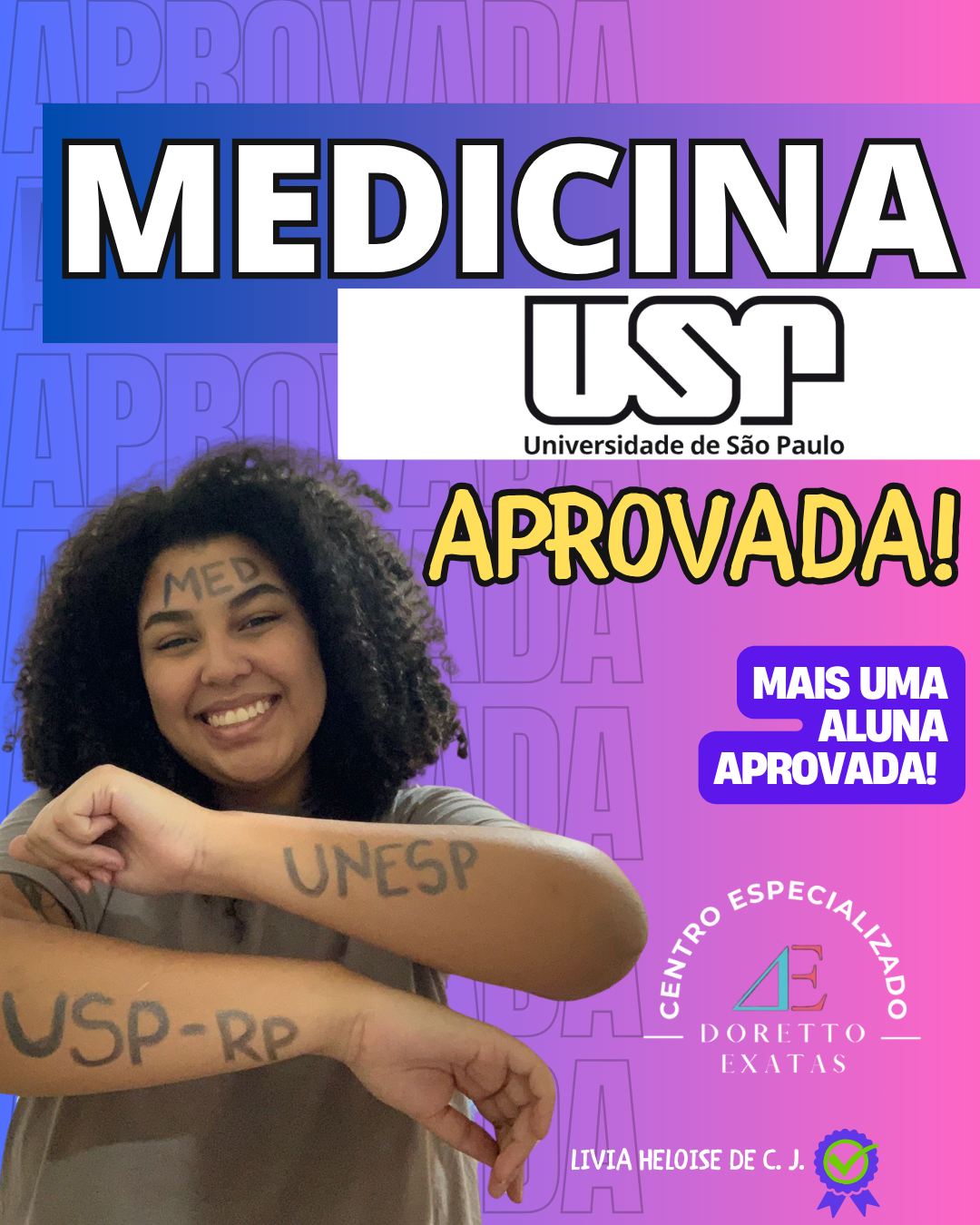 Depoimento ou aprovação Doretto Exatas
