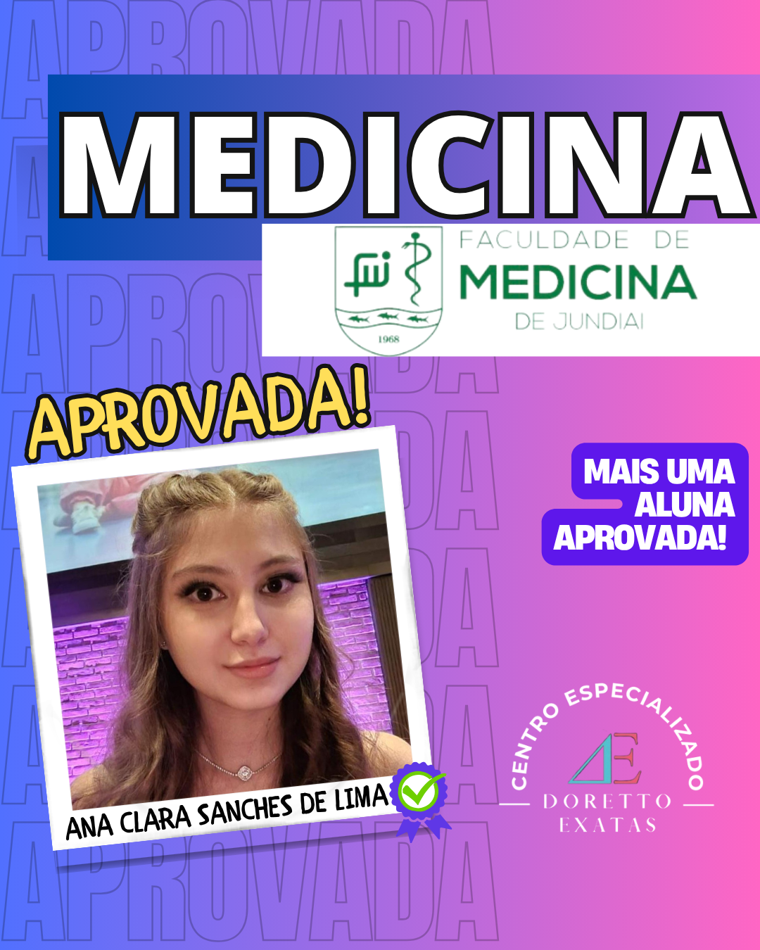 Depoimento ou aprovação Doretto Exatas