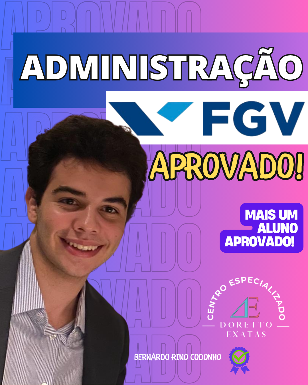 Depoimento ou aprovação Doretto Exatas