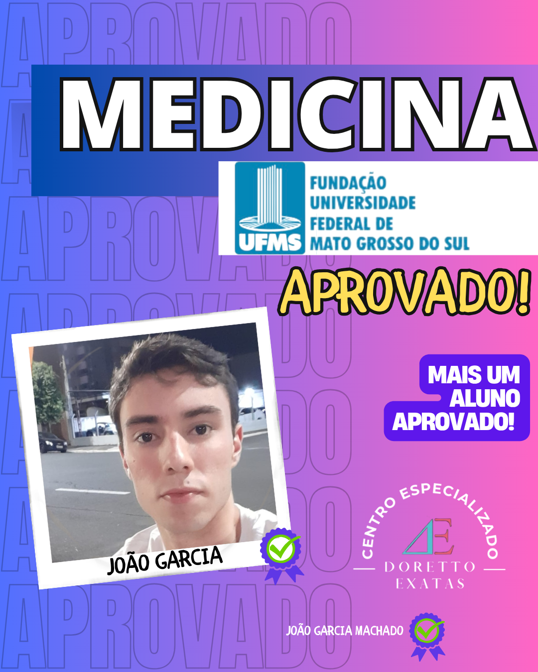 Depoimento ou aprovação Doretto Exatas