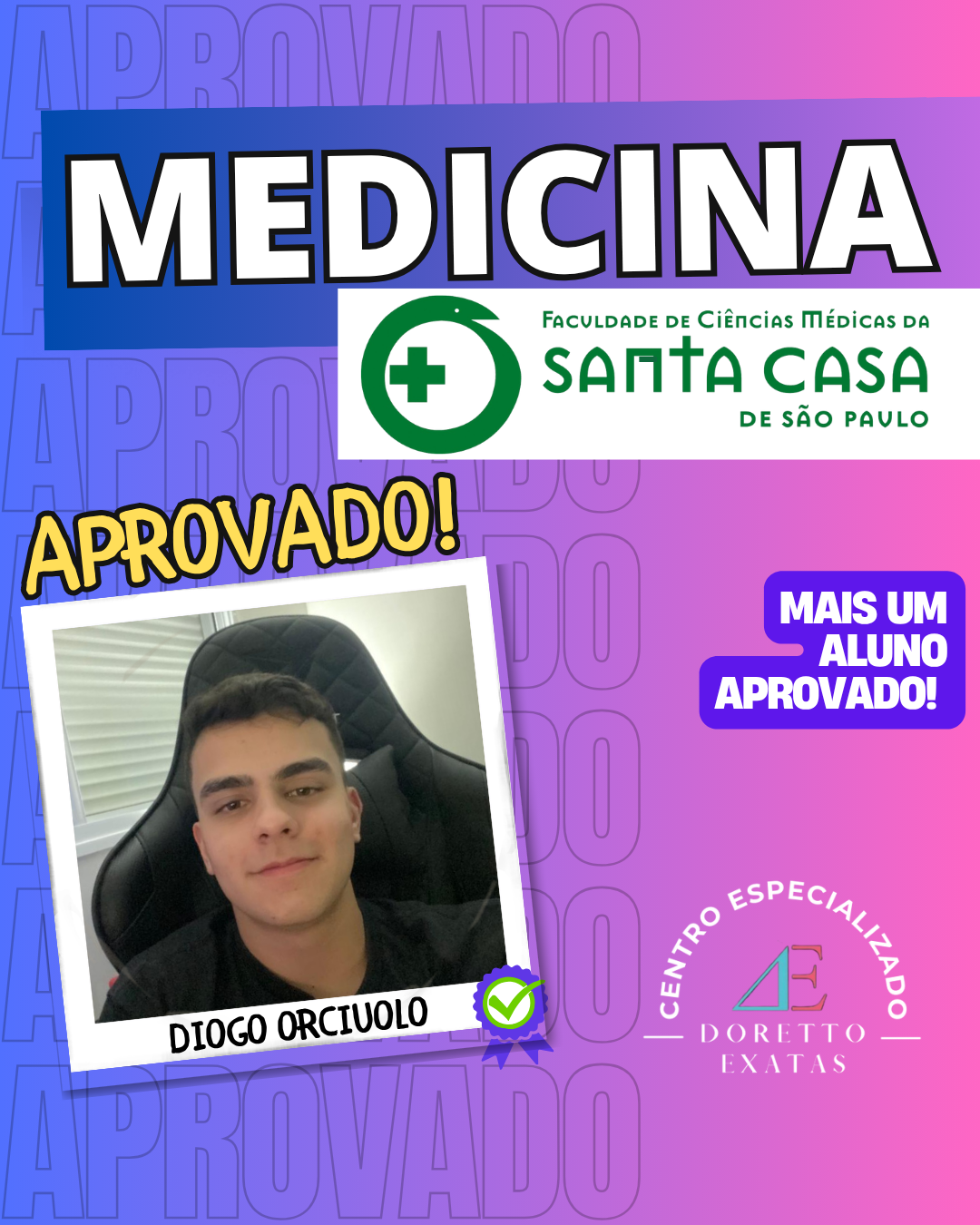 Depoimento ou aprovação Doretto Exatas