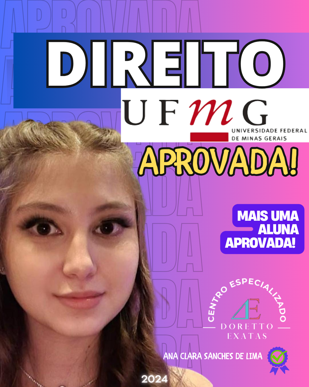 Depoimento ou aprovação Doretto Exatas