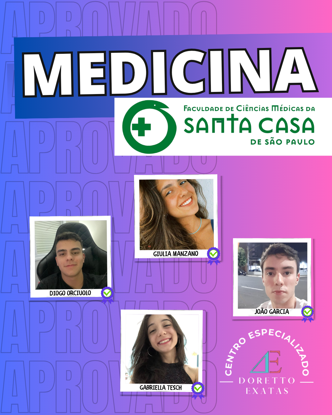 Depoimento ou aprovação Doretto Exatas