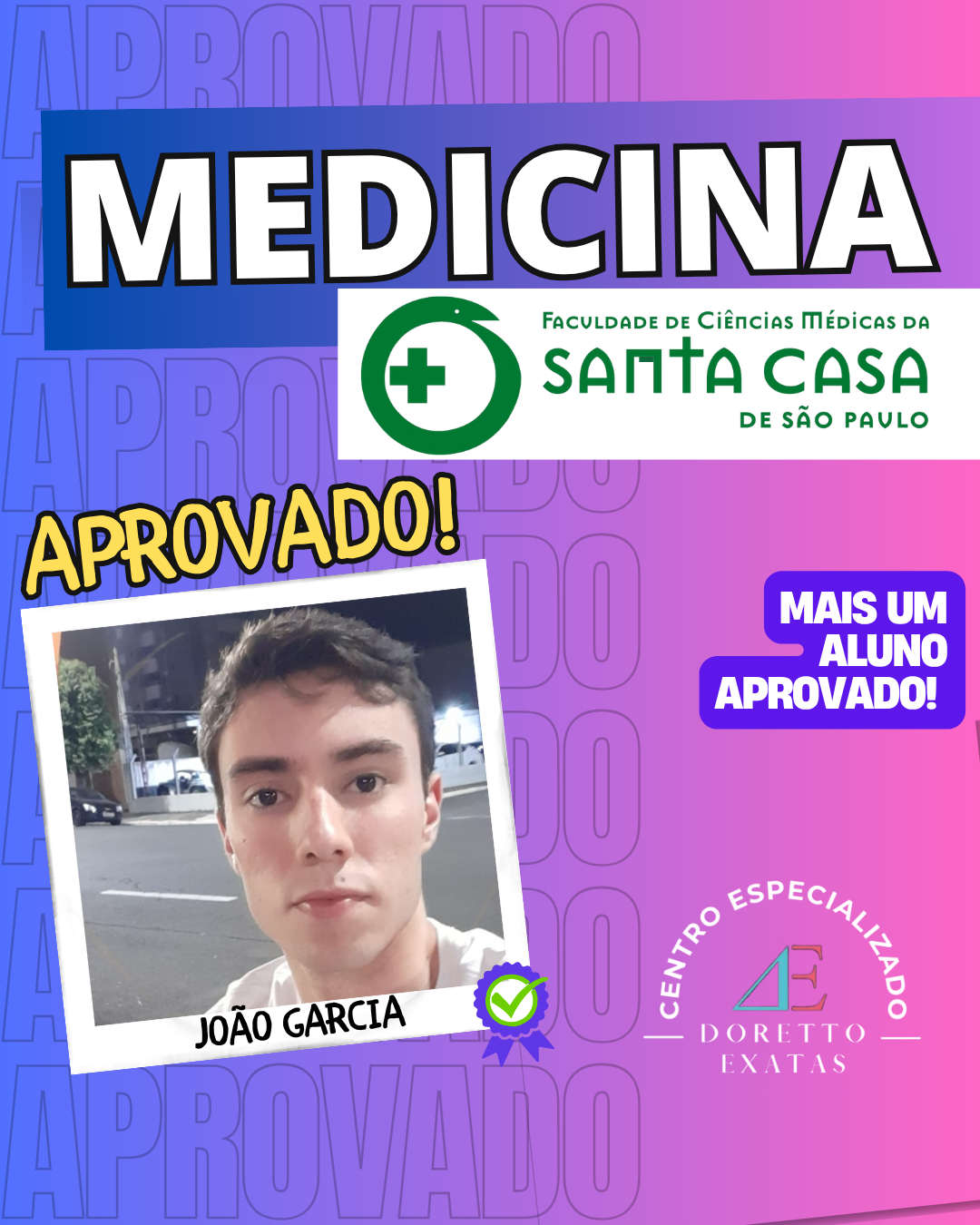 Depoimento ou aprovação Doretto Exatas