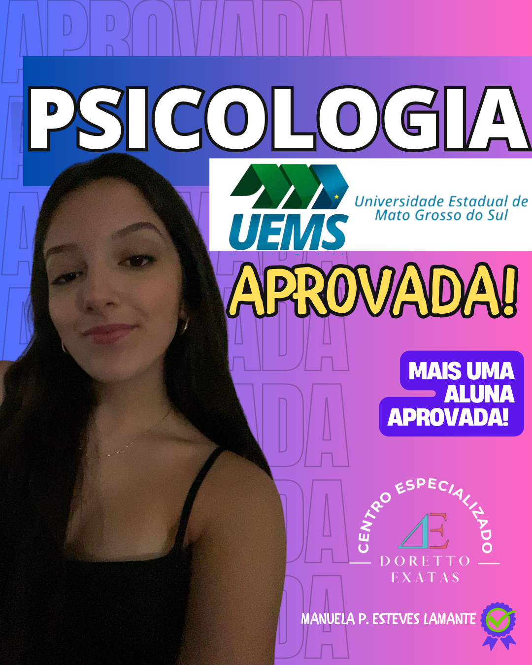 Depoimento ou aprovação Doretto Exatas