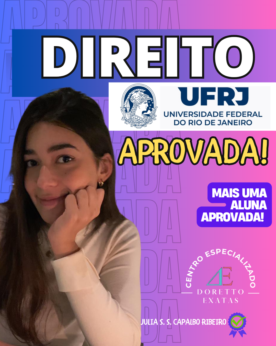 Depoimento ou aprovação Doretto Exatas