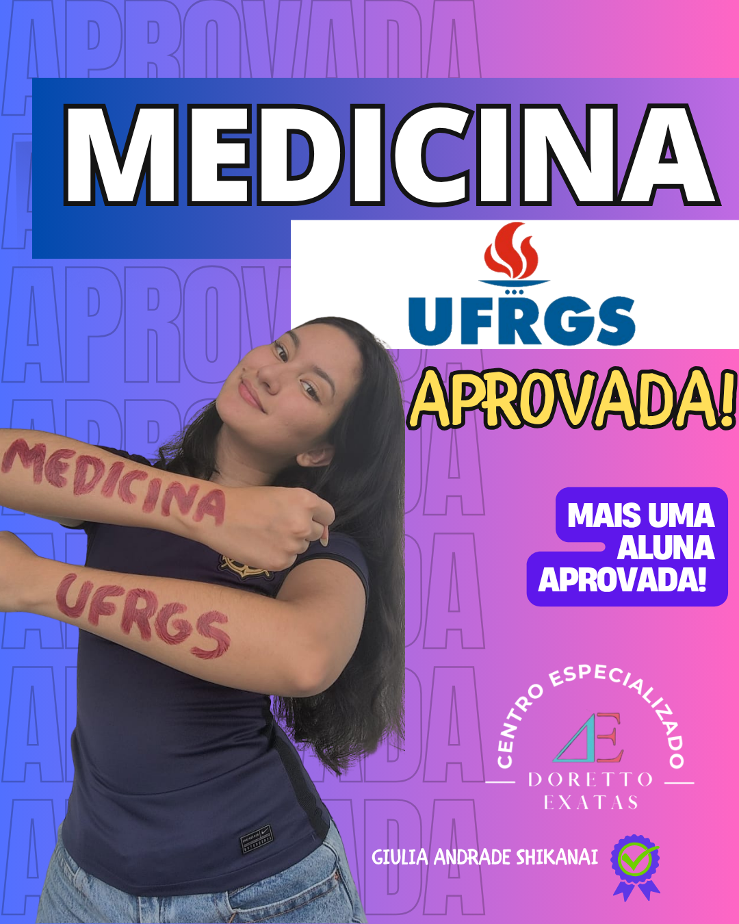 Depoimento ou aprovação Doretto Exatas