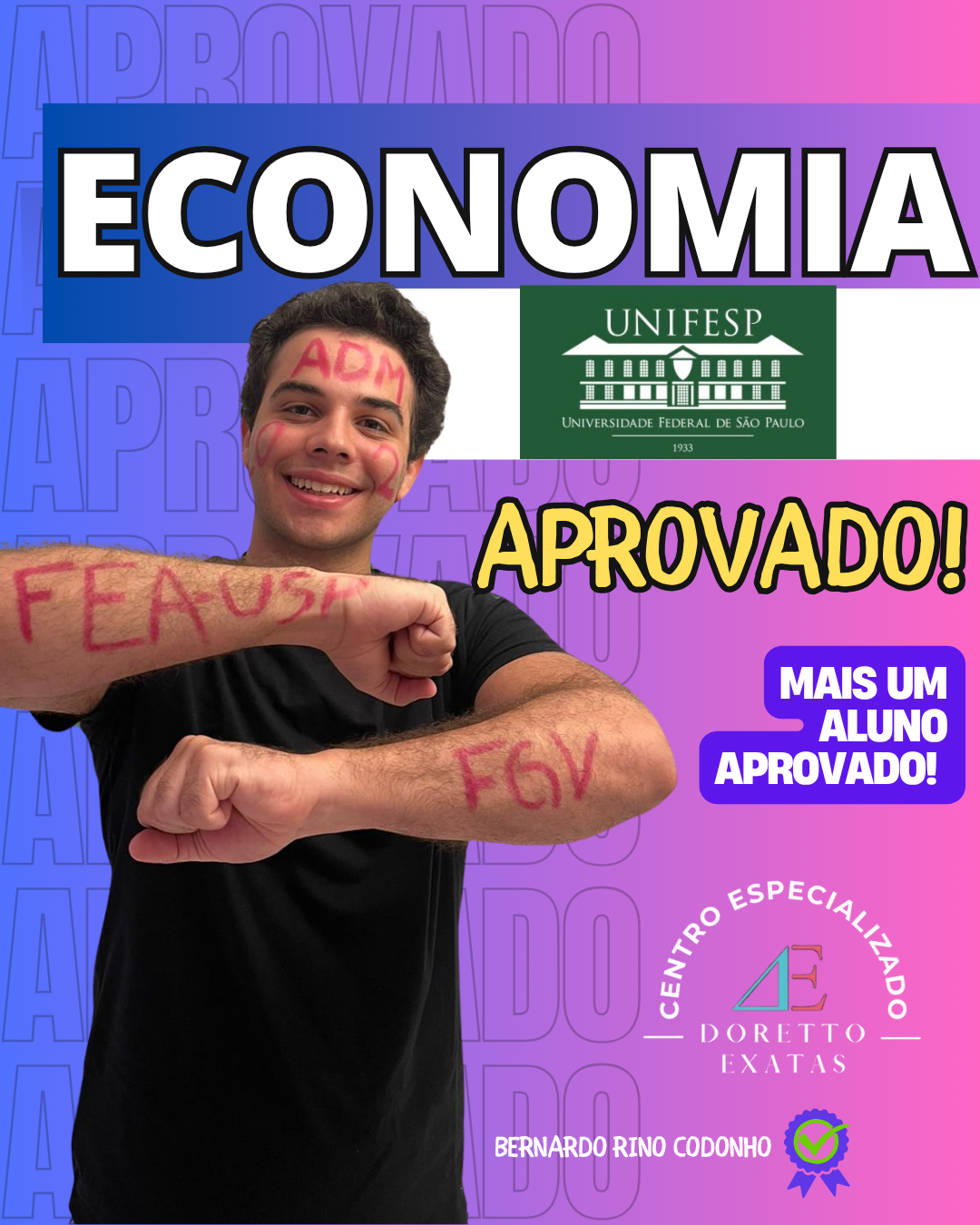 Depoimento ou aprovação Doretto Exatas