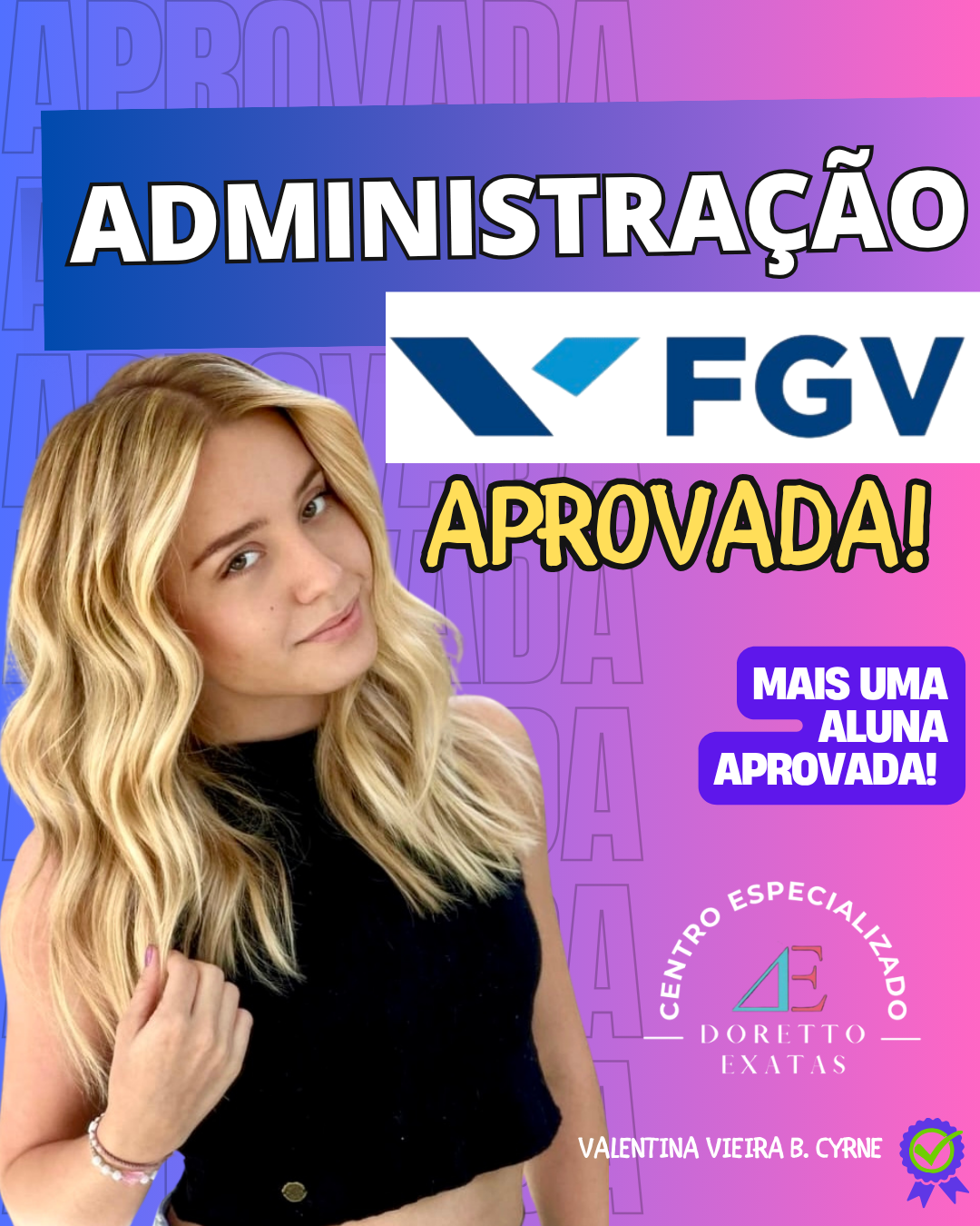 Depoimento ou aprovação Doretto Exatas